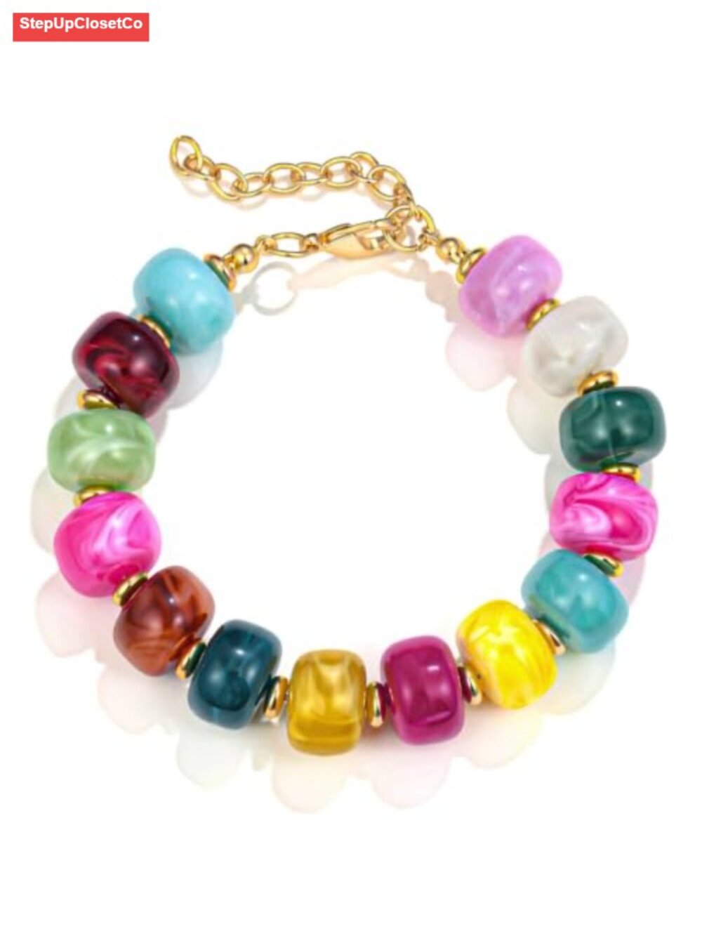 Boho Chunky Beaded Strand Bracelet for Women